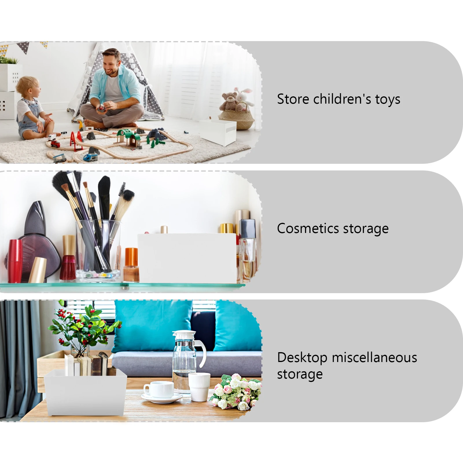 

1Pcs Storage Box Plastic Multipurpose Stackable Organizer Sundries Holder Desktop Container Home Items Case