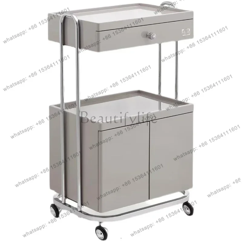 Factory Direct Sales Stainless Steel Luxury Rolling Cart Beauty Salon Utility Drawers Storage Salon Trolley Tool Salon Furniture