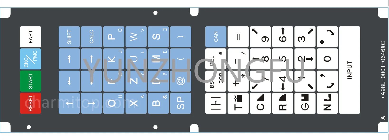 

A98L-0001-0646#C (Keyboard bar size: 310 * 21mm) keyboard panel customized Fanuc Membrane sheet