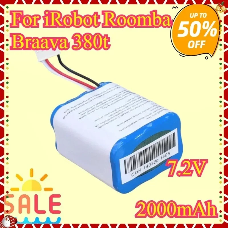 

NEW High quality Replacement Battery For iRobot Roomba Braava 380 380t 390T 381 MINT 5200C 5200 Sweeping Robot Battery 2000mAh