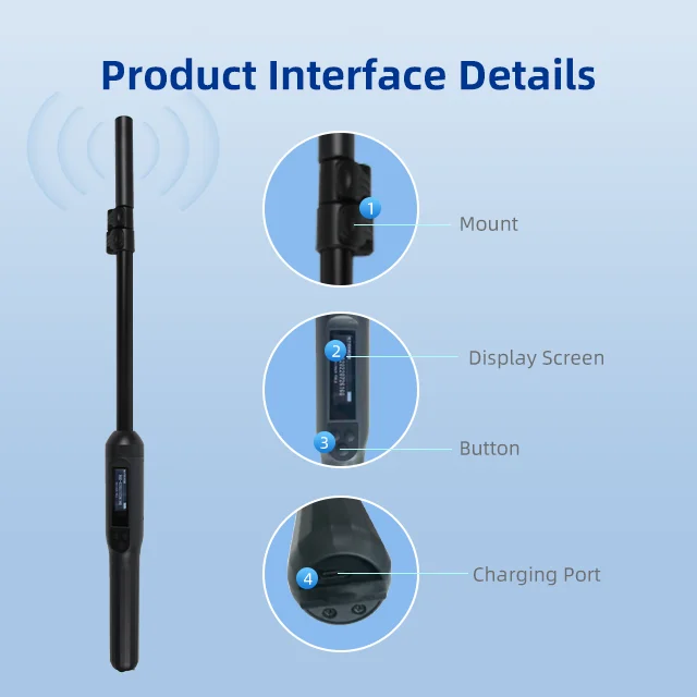 New Upgrade LF RFID Animal Microchip Scanner Handheld FDX-B HDX Livestock Ear Tag Reader For Sheep Cow Goat
