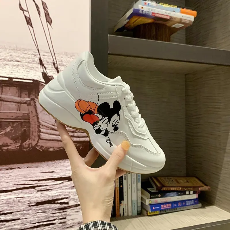 Disney Mickey Mouse Sport Shoes Fashion Women Tennis Shoes Ladies Running Shoes Cartoon Mickey Casual Sneakers Size 35-40