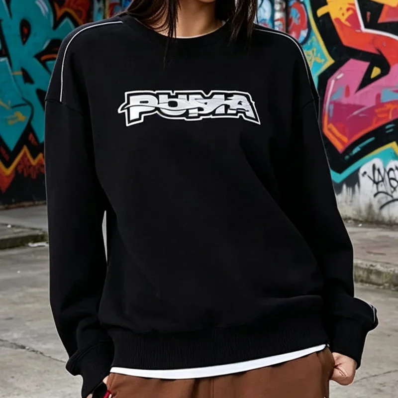 

Детский пуловер PUMA 636033-01, повседневная спортивная толстовка с капюшоном для мальчиков и девочек, удобный топ с длинными рукавами
