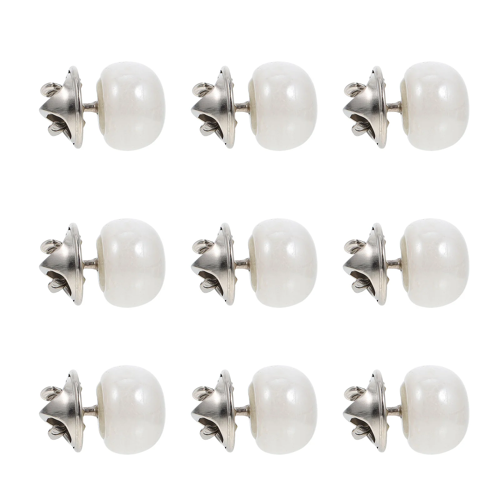 

10 Pcs White Accessories No-seam Buttons Collar Snaps Mini Pearl Brooch for Women
