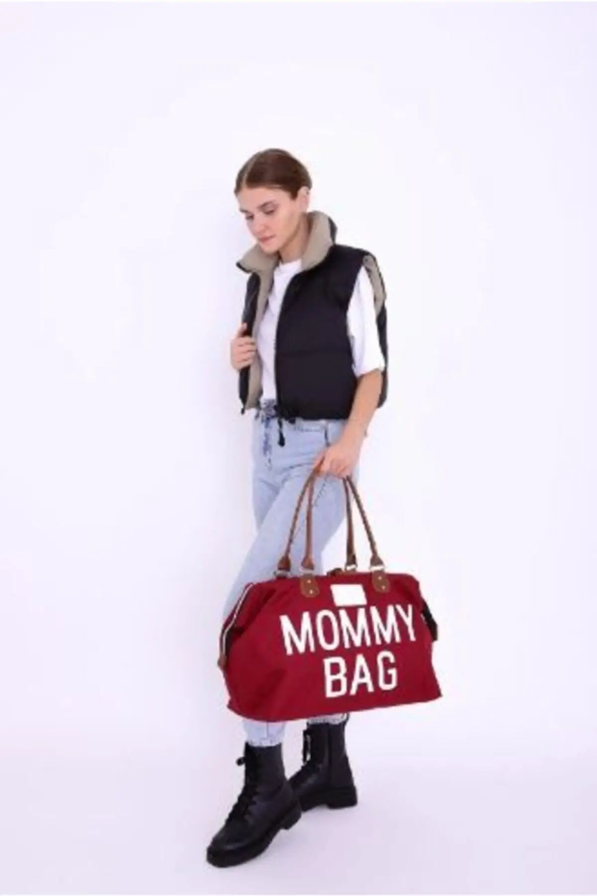 

DOLBOVI women burgundy Mommy Bag mother baby care Bag Hospital Bag