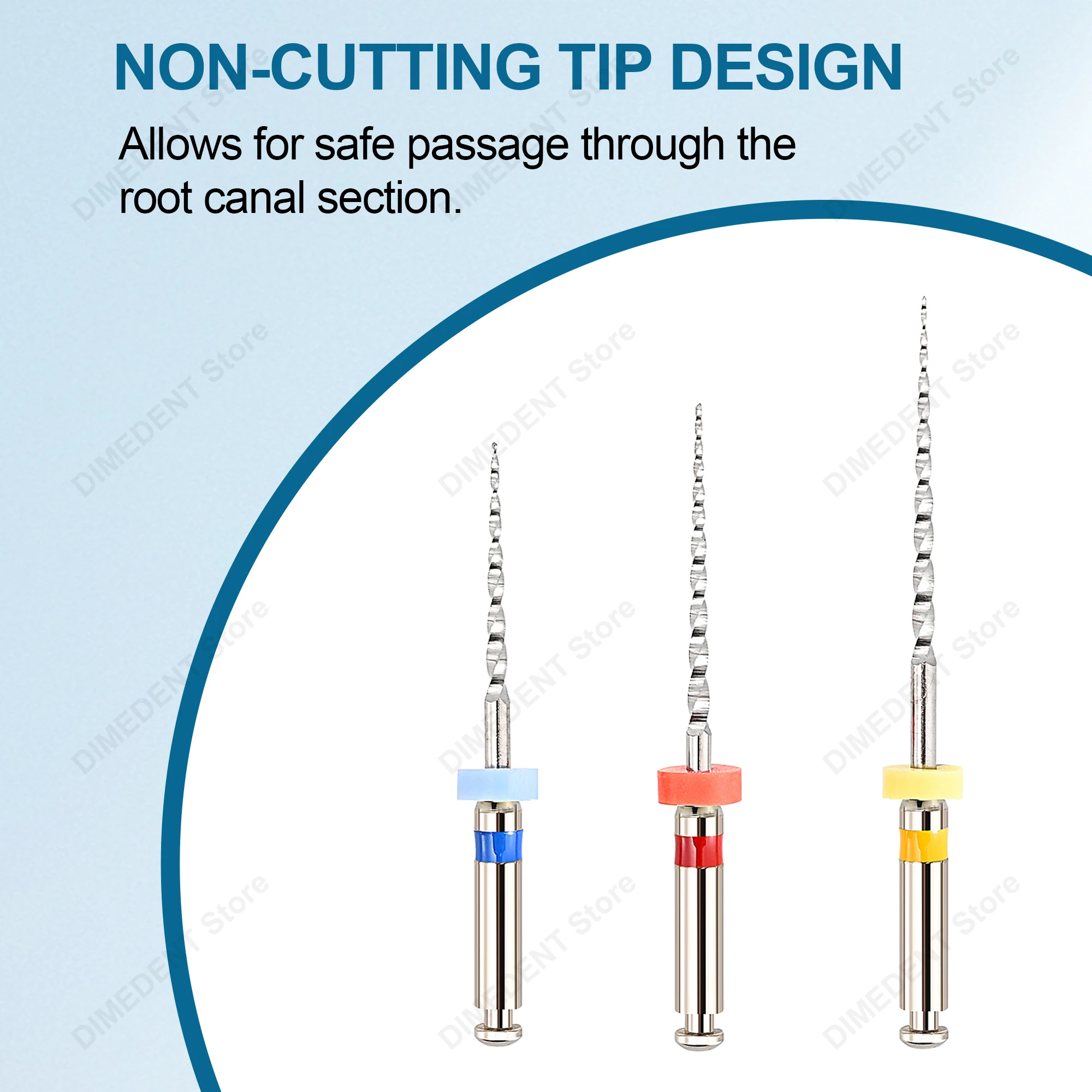 3Pcs/Box 16/18/22mm Endo Files Dental Retreatment Root Canal Rotary Files For Filling Material Removal Dentist Endodontic Files