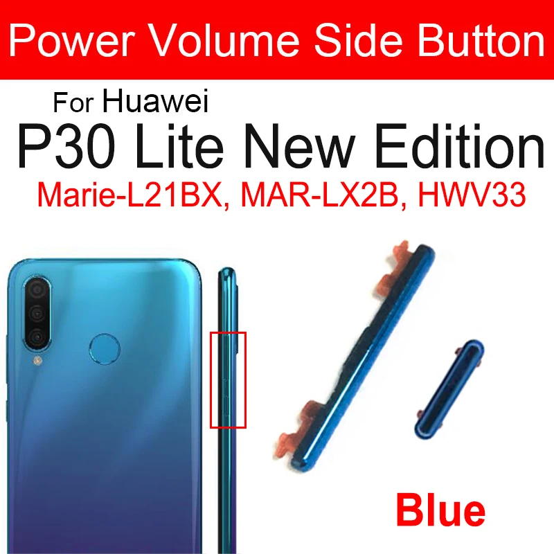 Power Volume Side Button For Huawei P30 P30 Pro P30 Lite On OFF Power Volume Audio Control Buttons Up Down Mini Keys Parts