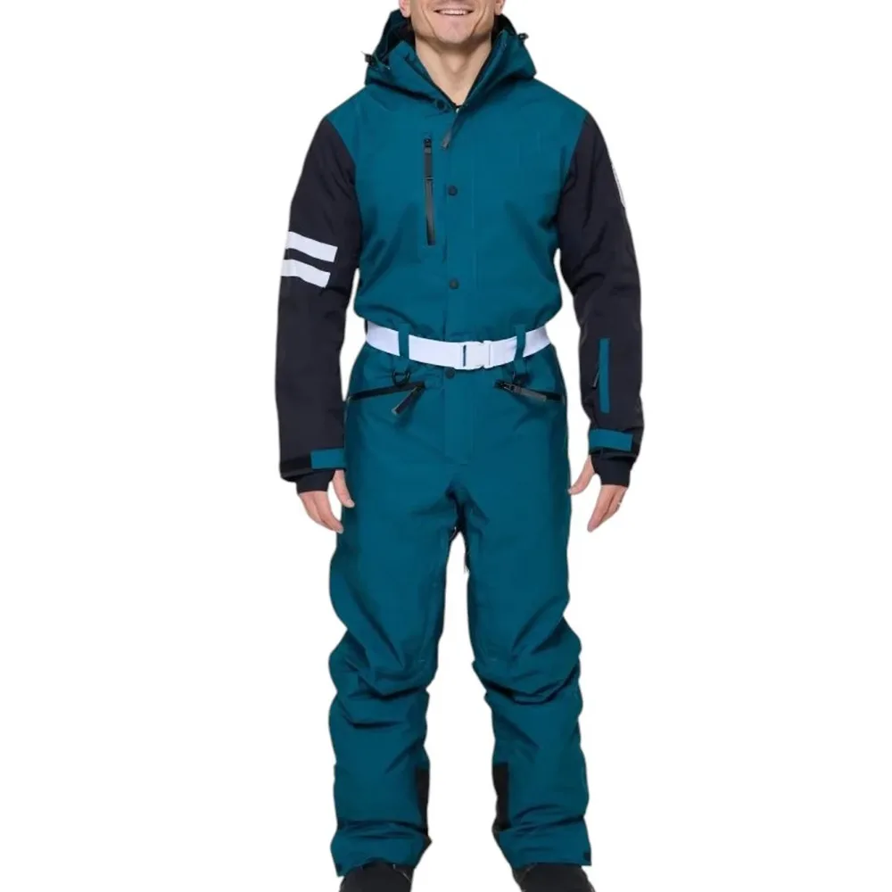

Service Adjustable Waist Breathable Fabric With Multi-Pockets One-Piece Wind-Resistant Polyester Ski Suit