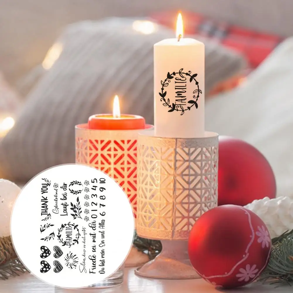 Candle Paper Stickers Exquisite Pattern Candle Tattoo Film Stickers Easy to Apply Decals for Party Supplies Widely Used Self