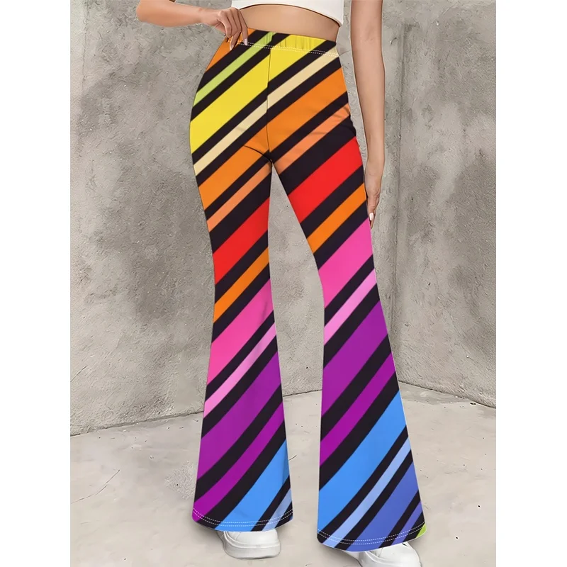 Girls All Over Print Flare Pants Stretchy Bell Bottom Leggings Elastic Waist Pants for Tween Teens Back to School Outfit