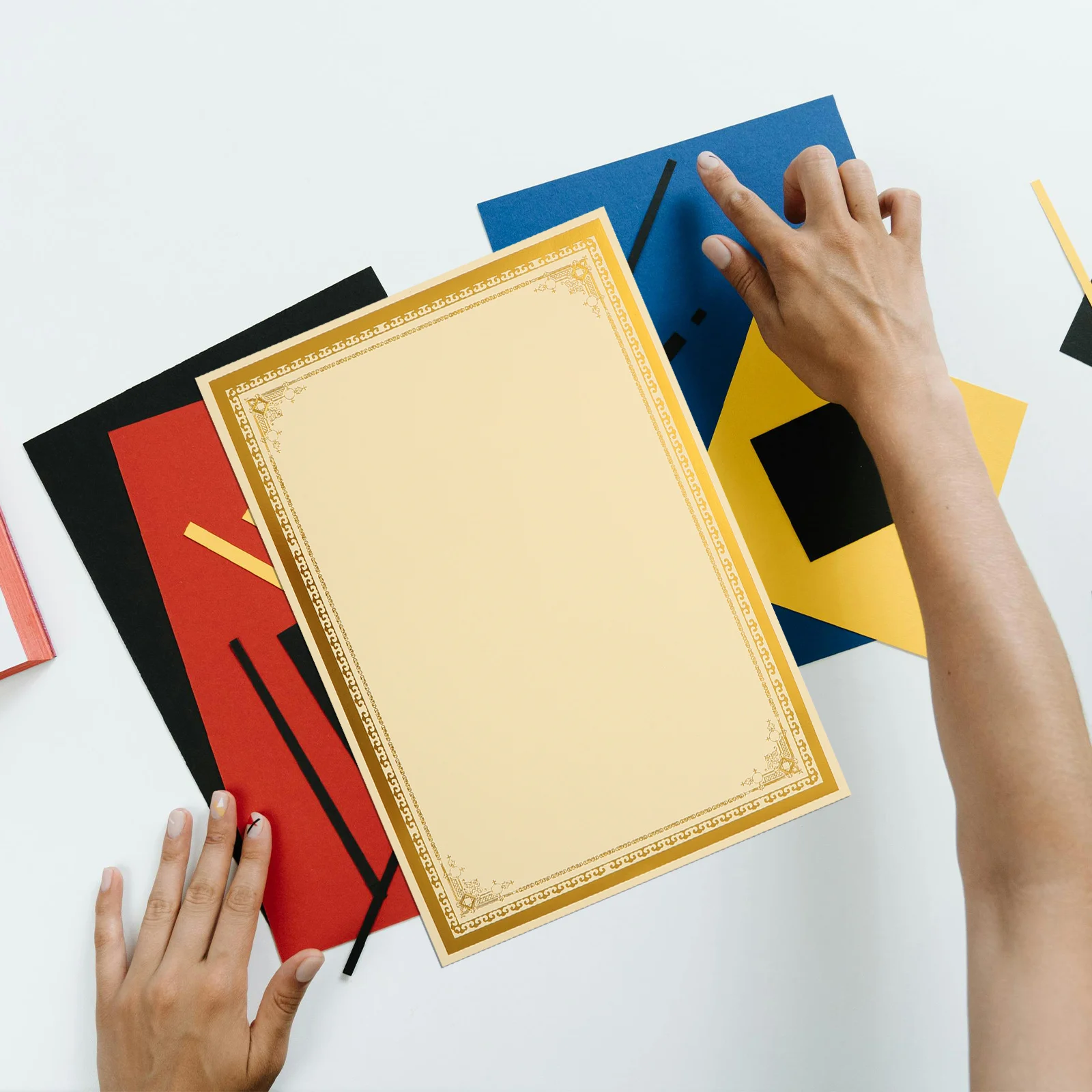 

30pcs Certificate Inner Page Paper A4 Size Gold Foil Sport Award Diplomas Graduation Completion Blank Cardstock Printable