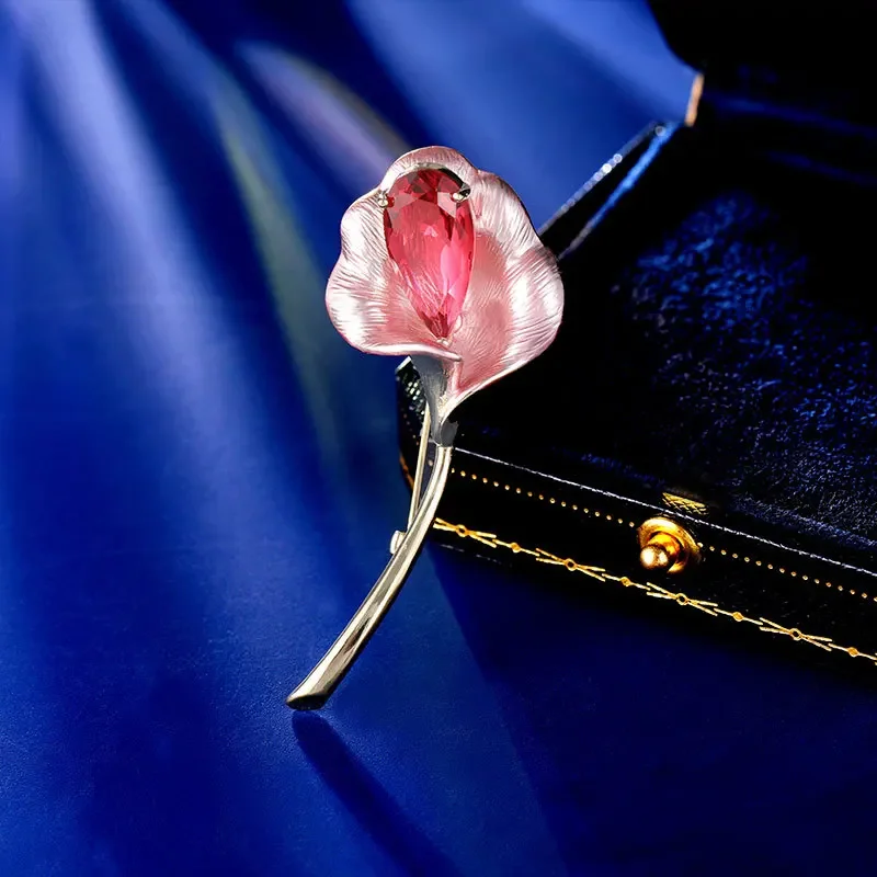 

101Flower bouquet, calla lily, brooch, suit, elegant accessory, flower, women's brooch pin