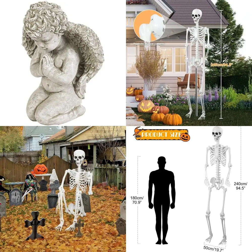 

13-Inch Tall Medium Size Praying Angel Concrete Garden Statue