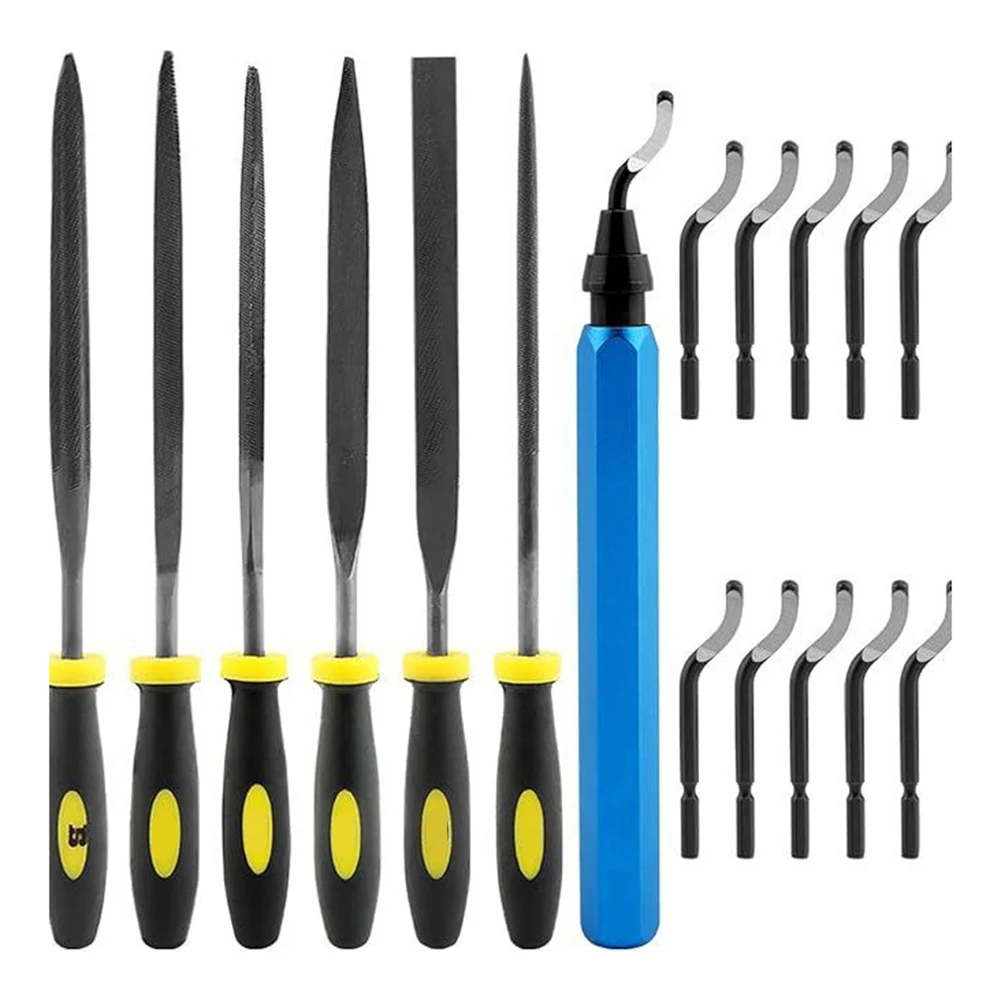 

Portable Deburring Kit Aluminum Blades DIY Projects Compact Design Tool Kit For Plastic Needle Files For Metal Finishing
