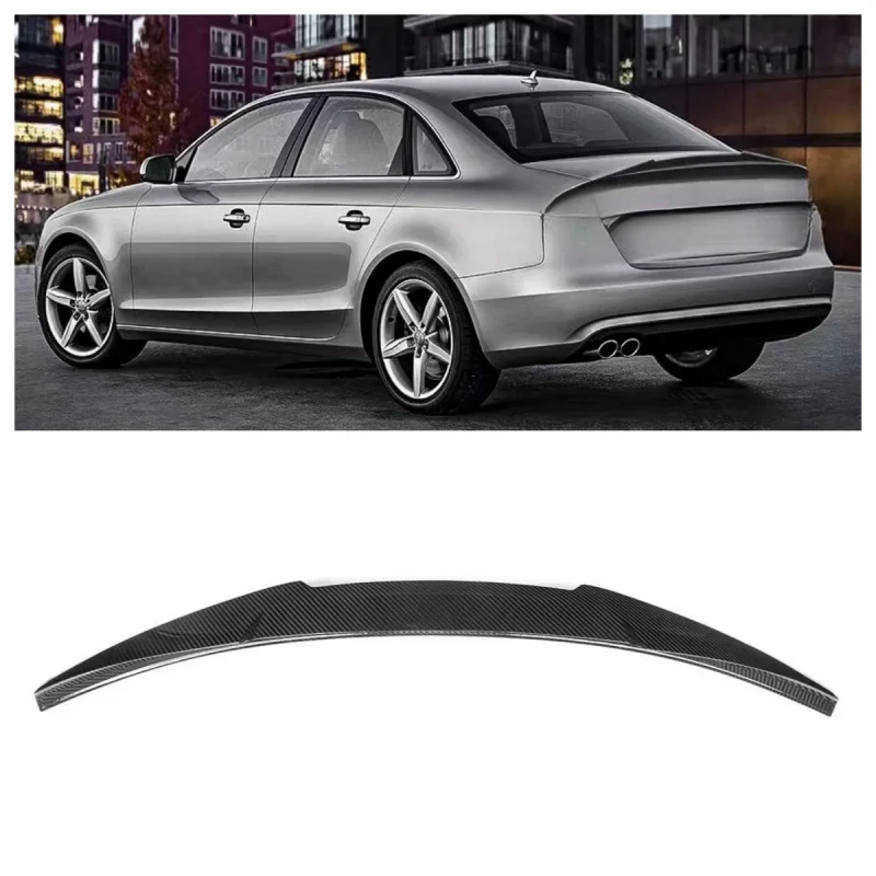 

Лидер продаж: задний спойлер из сухого карбона в стиле M4 для Audi A4 B8 (2009-2012)