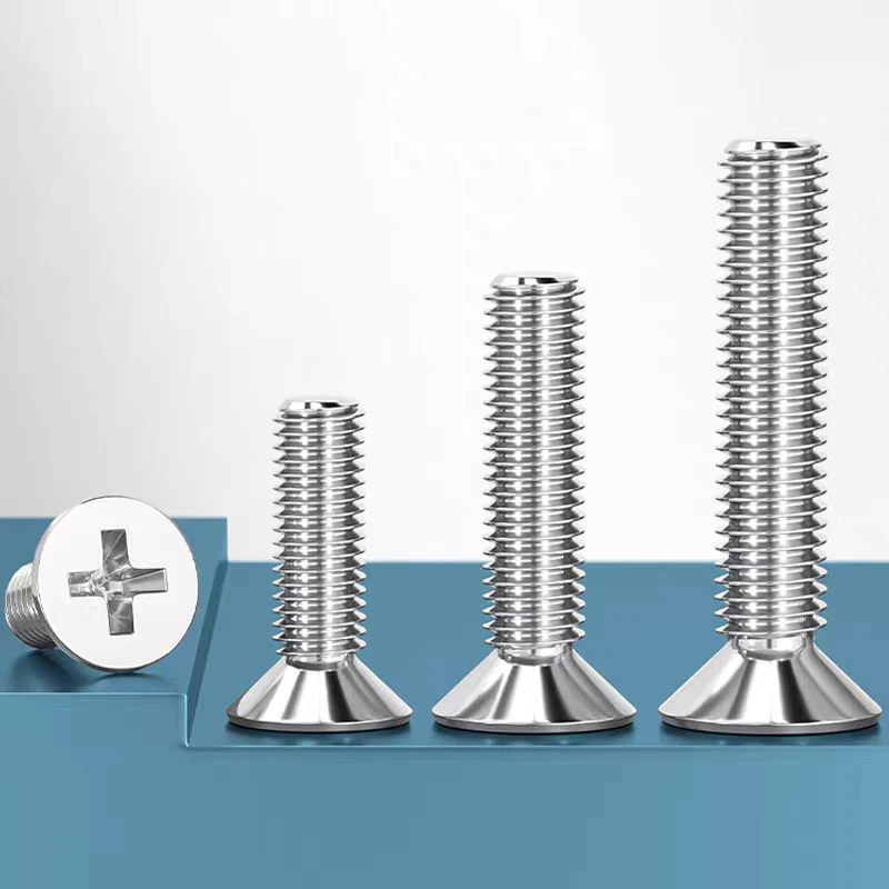 สกรูหัวจมแบบไขว้ M2 M2.5 M3 M3.5 M4  ทำจากสแตนเลส 304 A2-70 มาตรฐาน GB819