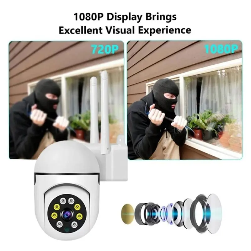 Extensive Sale IP65 2PCS 2MP Wifi Camera 1080P Wireless PTZ Surveillance Camera Infrared Night Vision Two-Way Intercom Security