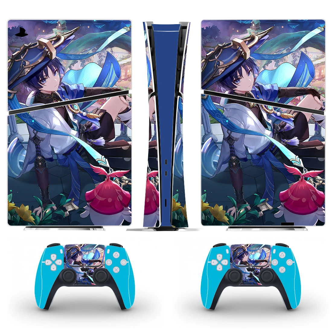 genshin-impact-digital-skin-adesivo-ps5-slim-protetor-decalque-capa-para-console-controlador-vinil-novo