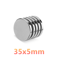 2pcs Strong Round 35*5mm N35 Rare Earth Neodymium Magnet Art Craft Fridge 35x5mm