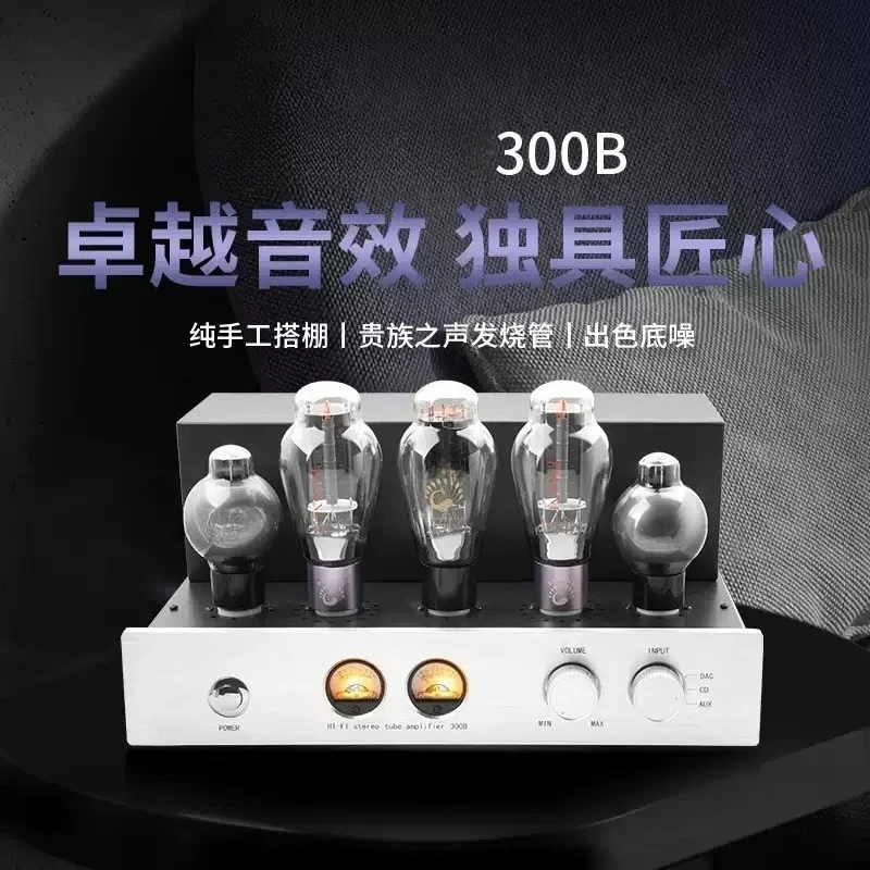 300B Vacuum Tube Class A Integrated Power Amplifier Bluetooth Stereo Amp 9W×2 110V Home HiFi Audio Equipment