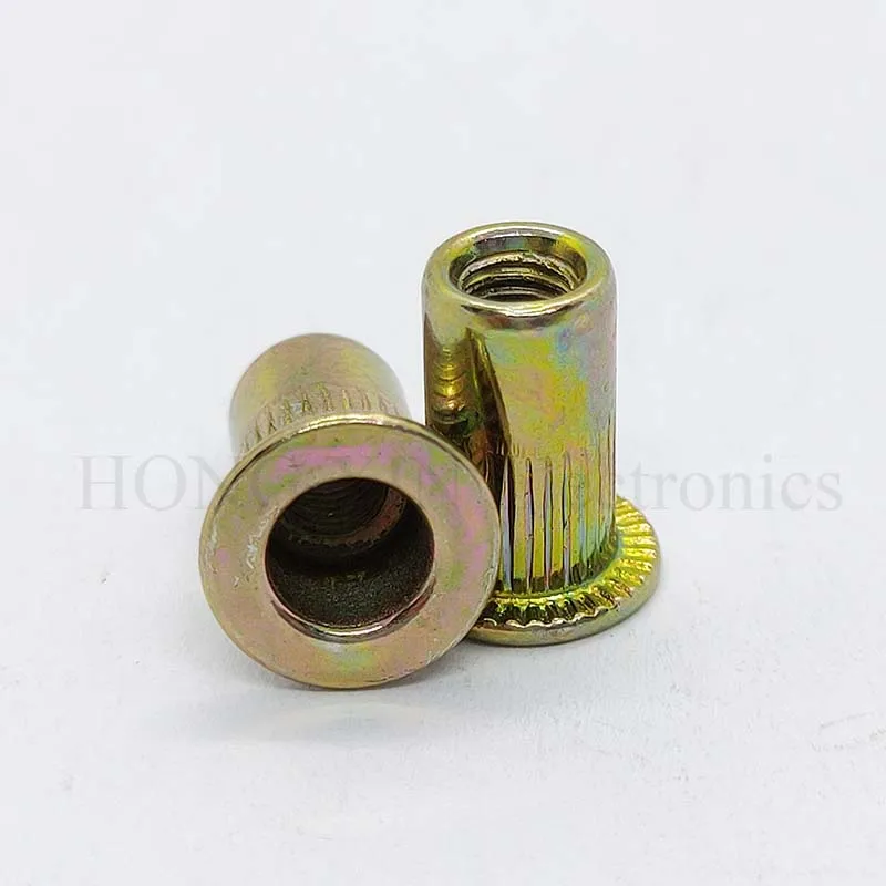 M3*9 Carbon Steel with Zinc Plate Flat Head Threaded Rivet Insert Insert Cap Rivnut Rivet Nut