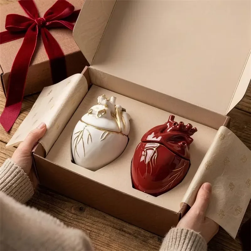 Nicole Sculpted Heart Candle Jar with Lid Molds for Plaster or Cement DIY Candle Vessel Molds for Concrete Home Decoration view 6