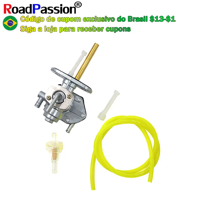 Torneira de Combustível/Válvula de Tanque para Motocicletas Kawasaki KFX50 KFX80 EN450 EN500 KZ550 KLR650 EX250F EX500D VN750 VN800 - Acessórios para Motocicletas