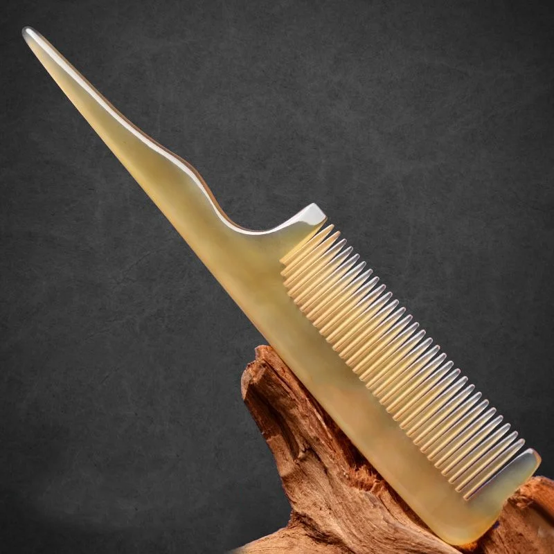 100% Natural Sheep Comb with Long Handle Anti-Static Head Scalp Meridian Massage Hair SAP Health Care Styling Tool