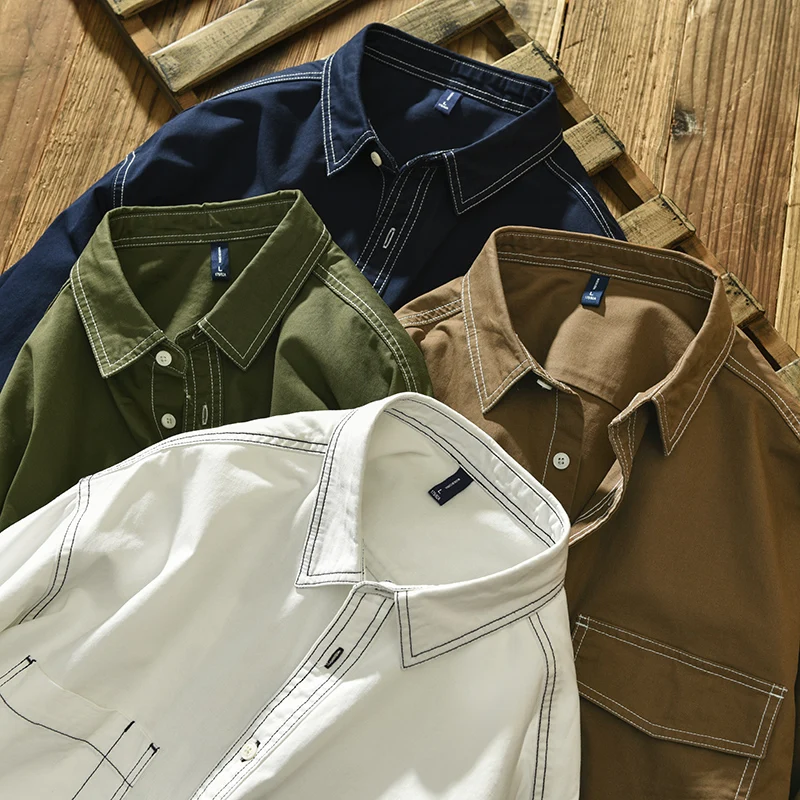 New Italy Designer Long Sleeve Casual Cotton Quality Shirt Men Brand Trend American Style Large Size Top Clothes Chemise Homme
