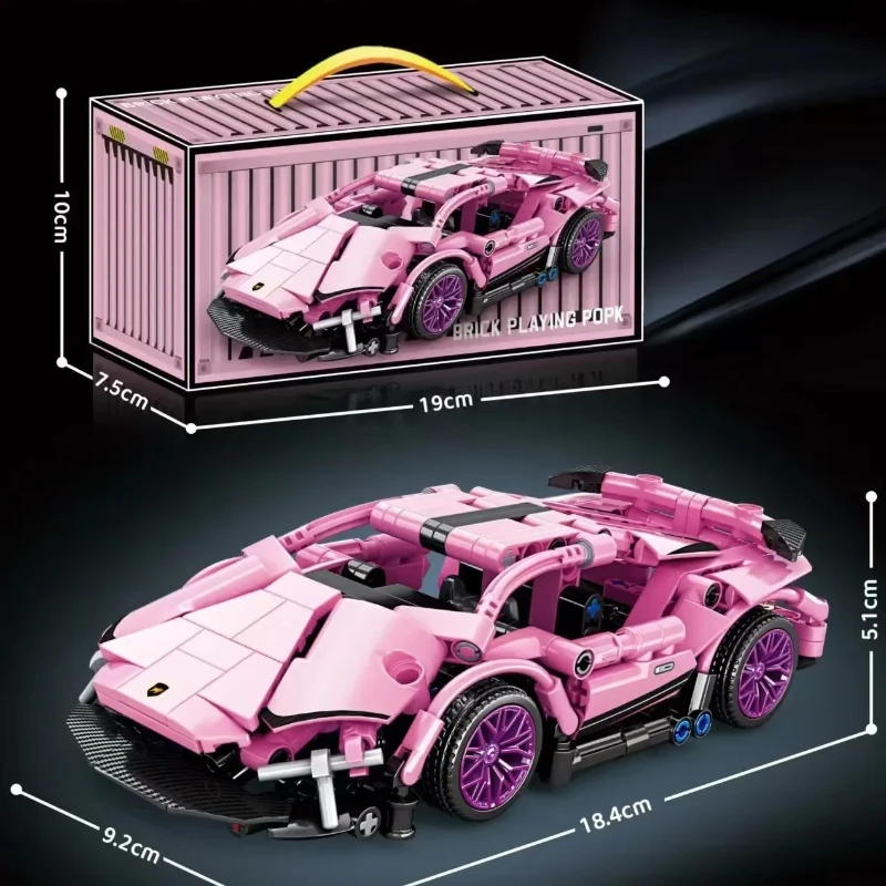 حار جديد التقنية اللبنات الصغيرة سباق السيارات الرياضة سرعة مركبة نموذج مدينة الميكانيكية سوبر الطوب لغز لعب الكبار هدية #3