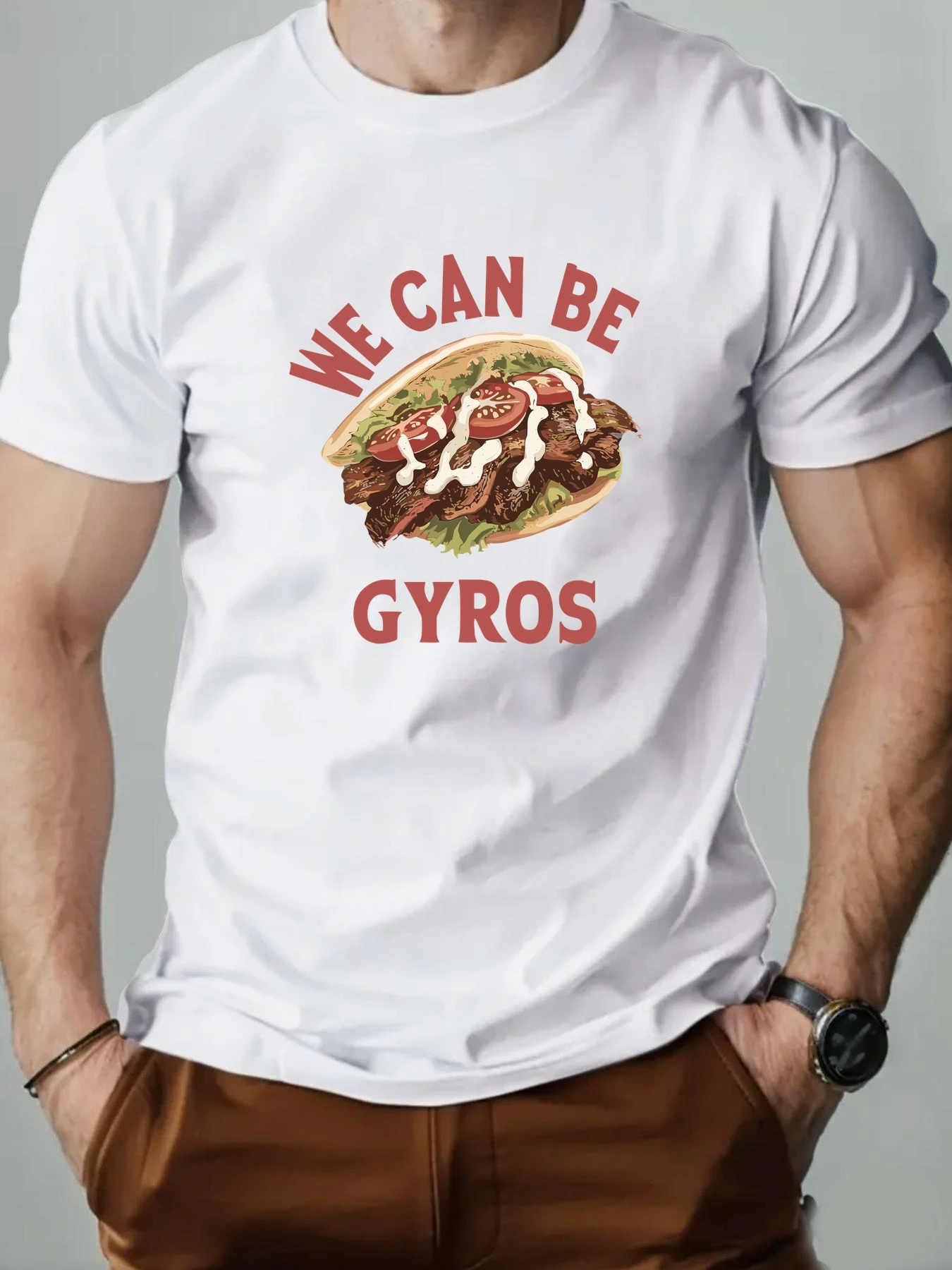

Cartoon T shirts 100% Cotton Hamburger Printing Pattern Men's Round Neck Casual Short Sleeve Summer Fashion Breathable Top Tees