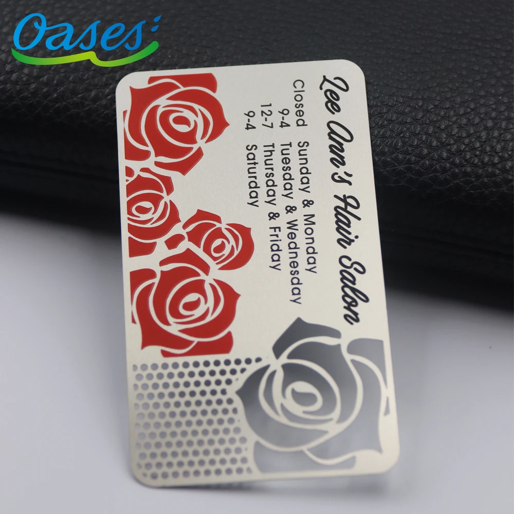 Customized query Chinese Manufacturer Premium Craftsmanship Custom Engraved Pattern Character Metal Business Cards with Painted