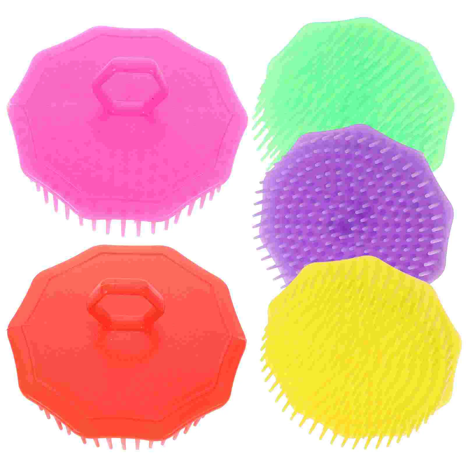 5PCS Hair Cleaning Brush Portable Head Massage Comb Scalp Massager Comb Plastic Shampoo Massage Brush for Salon Home Store Use R