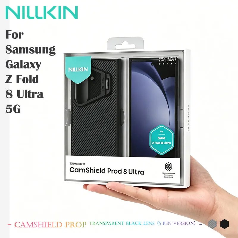 NILLKIN CamShield Magnetic Case For Samsung Galaxy Z Fold 8 Ultra, Slide Camera Lens Cover & S Pen Holder, 360° Hinge Protection