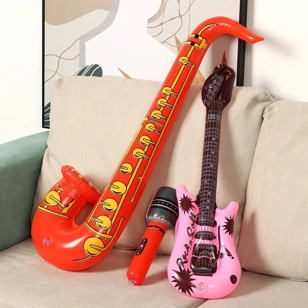 12Pcs Inflatable Instruments Toy Music Balloons Set Simulation Instrument Guitars Saxophones Microphones Party Toy Children Toys