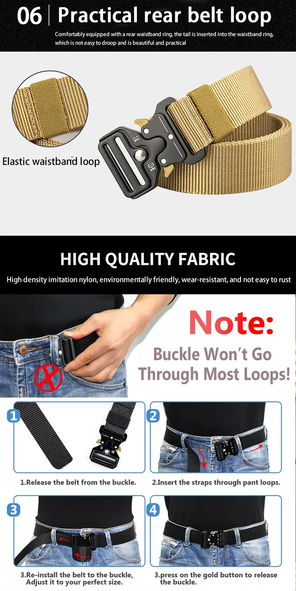 1pc Herren gürtel Outdoor Jagd taktischer Herren gürtel multifunktion ales Kampf überleben hochwertige Leinwand Nylon Herren gürtel Sport gürtel – Detail 5