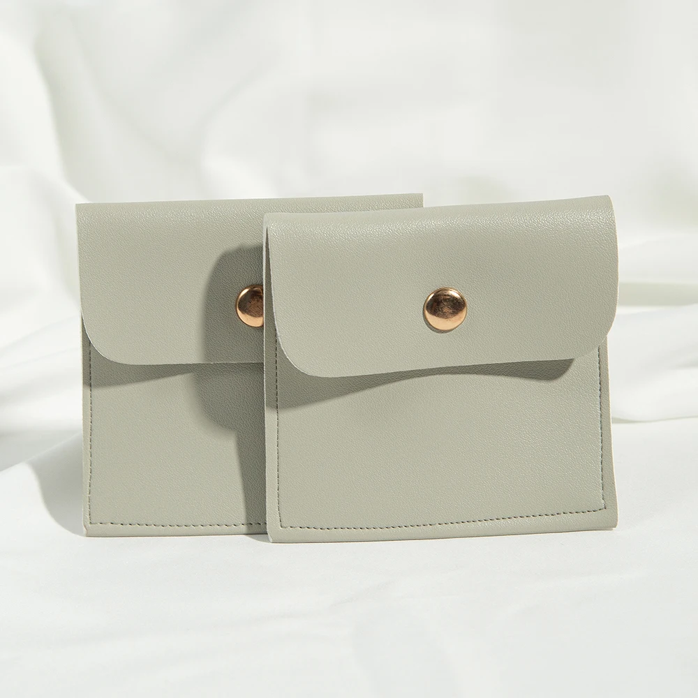 5 Stück PU-Leder Gold Knopf Tasche DIY Schmuck Ohrring Halskette Schnappbeutel Hochzeit Verpackung Geschenktüte Reiseaufbewahrung Staubsack Großpackung – Detail 14