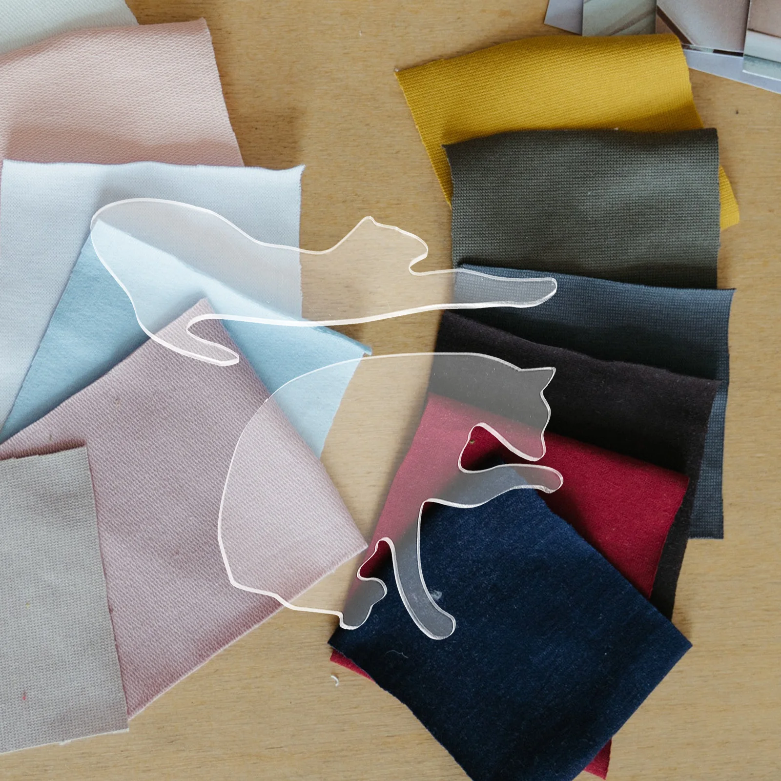 

1Set Cat Template Ruler Clear Acrylic Quilting Rulers for Sewing Crafts Multi-Functional Stencil Cutting DIY Supply