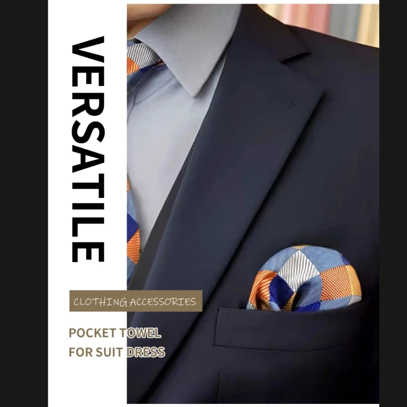 Carrés de poche multicolores pour hommes, pour veste de costume, nouveauté à carreaux, affaires, mariage, mode, carrés de poche formels