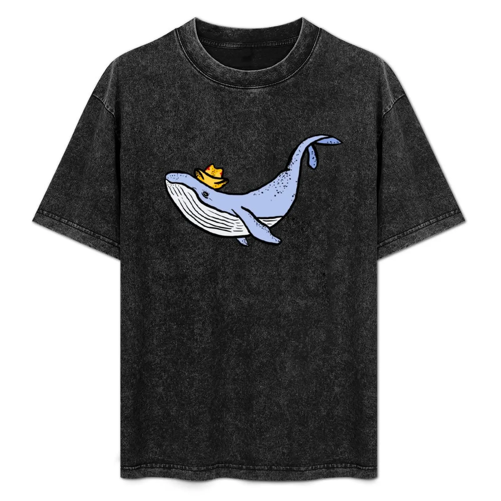 Cowboy Whale T-Shirt Basic Breathable Solid Color T-Shirt