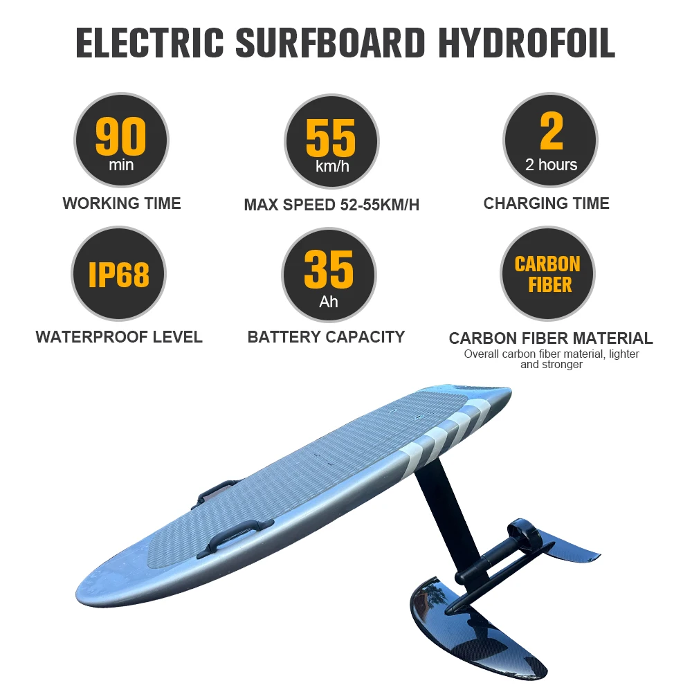 50 km/h Electric High-quality Carbon Fiber Surfboard Hydrofoil Board Epoxy Resin Electric Hydrofoil Board Professional Version