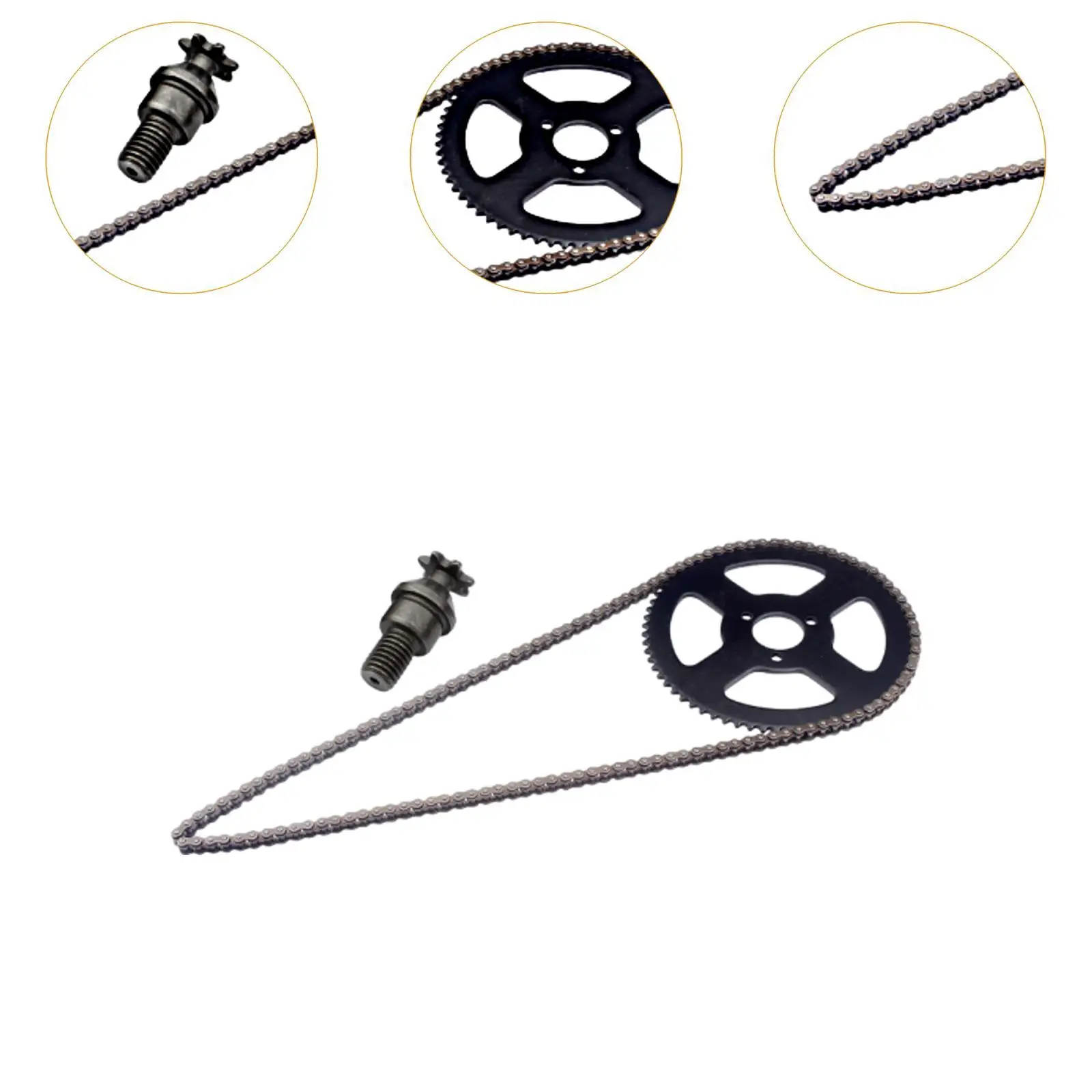 25H 68 Tooth Front Sprocket 25H 136Links Chain High Strength Diameter 14cm with 7T Tooth Pinion for Quad Bikes 4 Wheeler