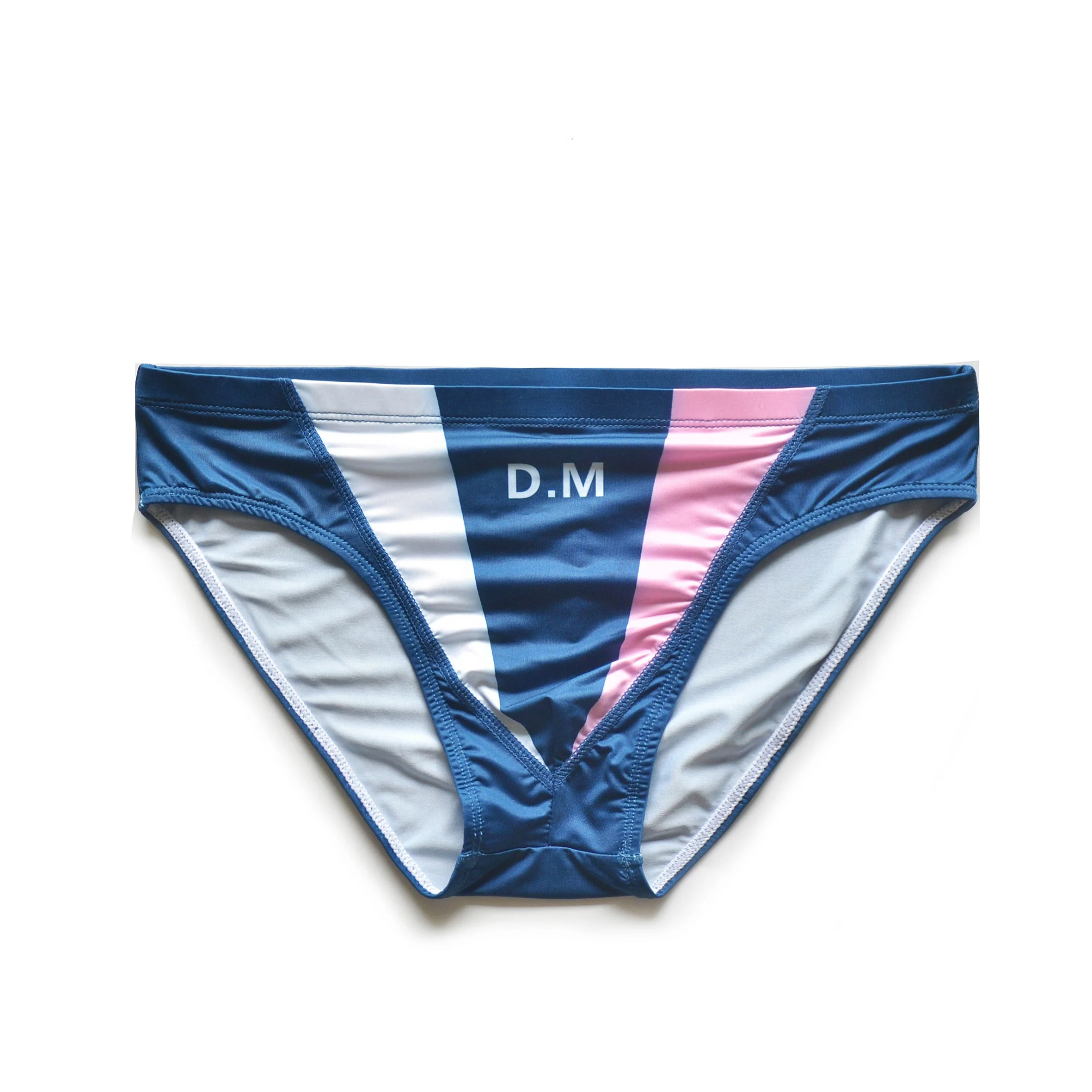 Men's Low-Waist Sexy Underwear Spliced Letter Print Lingerie Quick-Dry Breathable Silk Smooth Briefs Youth Jockstraps