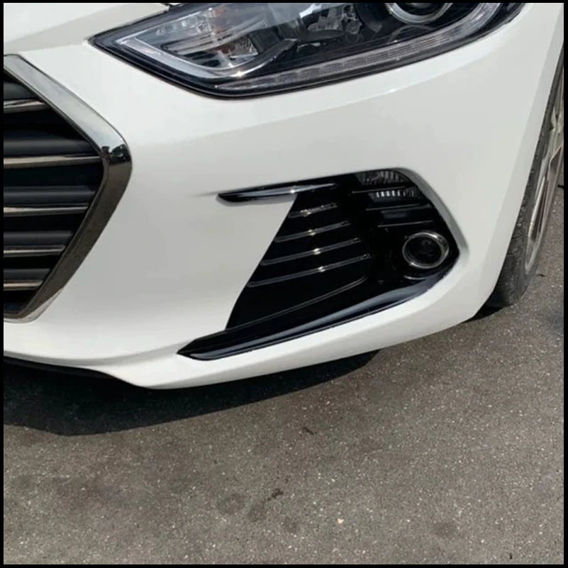 

For Hyundai Elantra Avante 2016~2018 Front Bumper Fog Light Lamp Frame Cover Sticker Trim Eyebrow Lid Car Styling Accessories