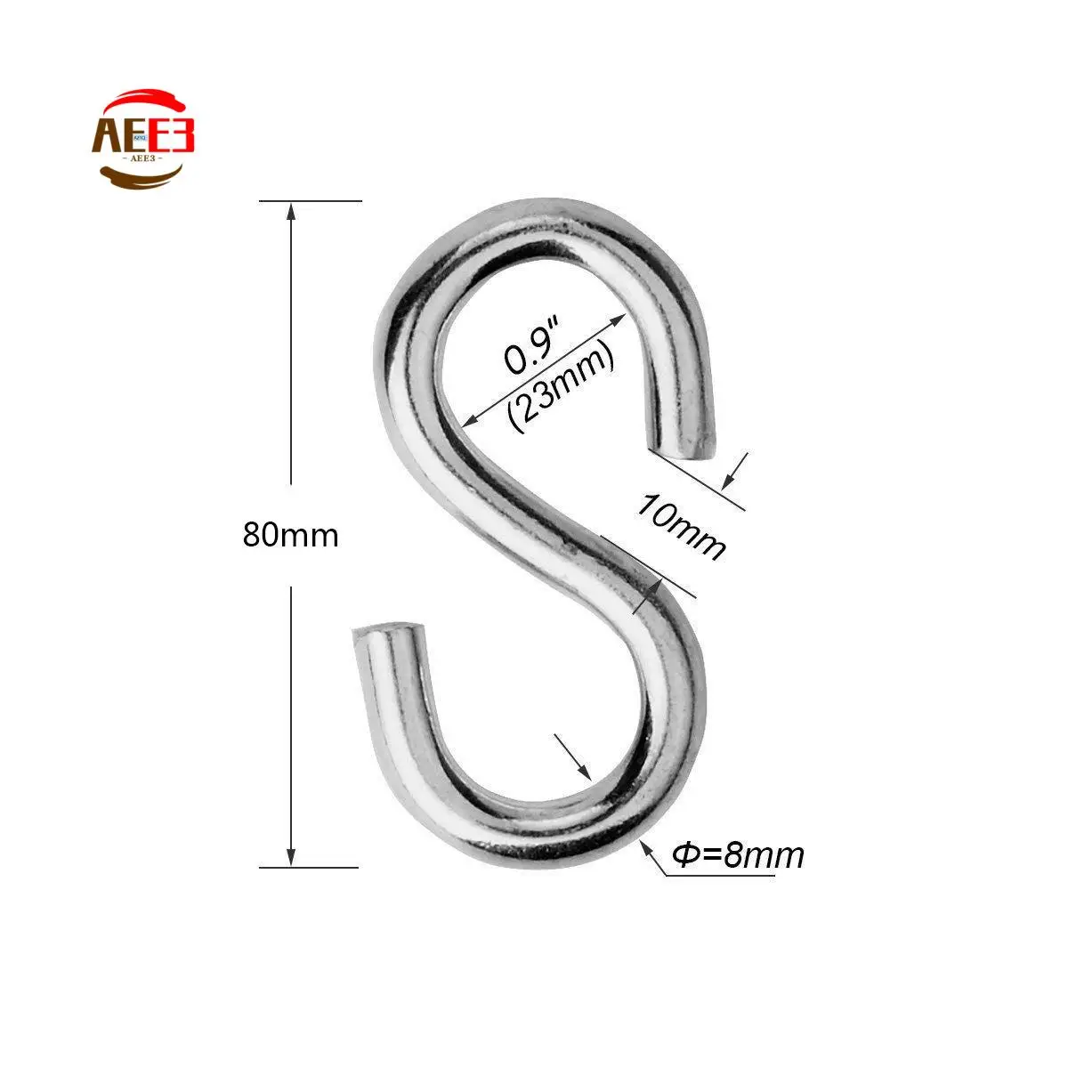 AEE3-Heavy Duty S Hooks Ultra Thick Hammock S Shaped Hooks Galvanized Utility Hanger, Pack Of 2