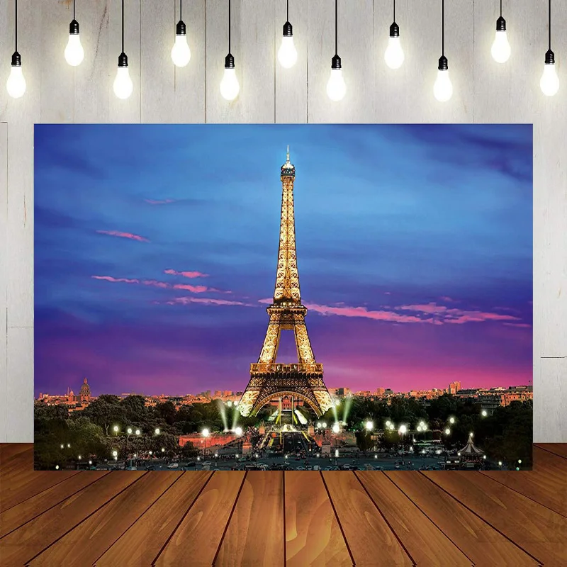 Eiffel Tower Paris Landmark Global Photography Travel Landmark On Earth Backdrop Background Banner Decoration Baby Shower