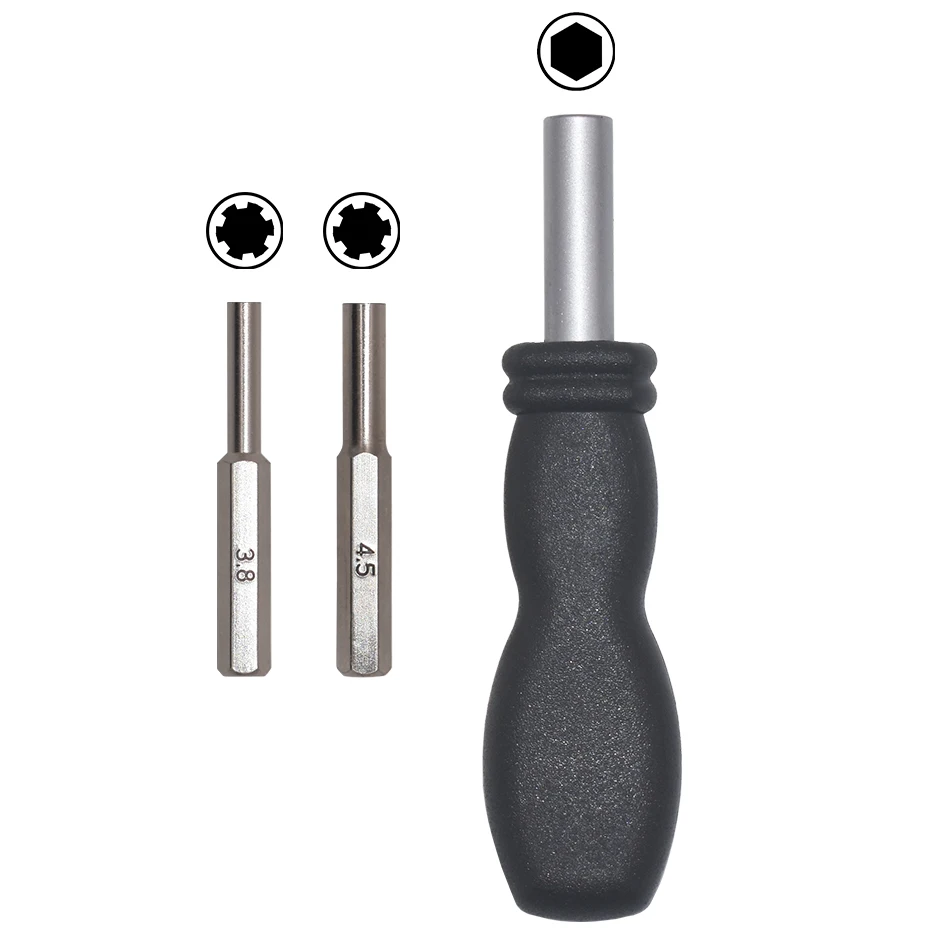 

3.8mm 4.5 mm Security Screwdriver Bit and Black Hex Magnetic Extension Handle Repair Tools for Console 100set/lot