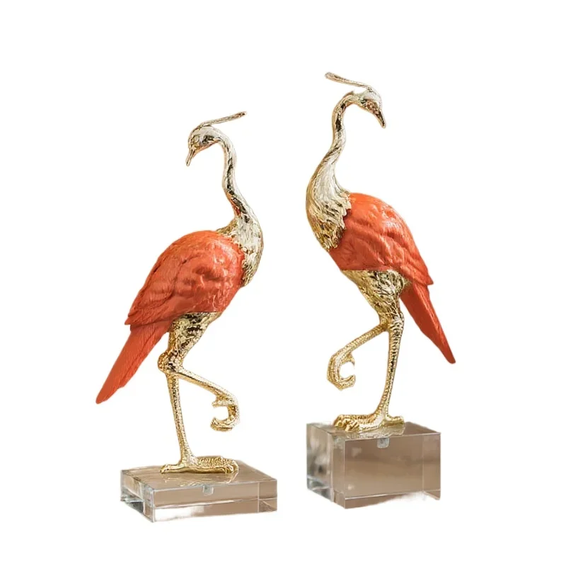 

Modern crane decorative ornaments, entrance wine cabinet high-end villa light luxury art soft
