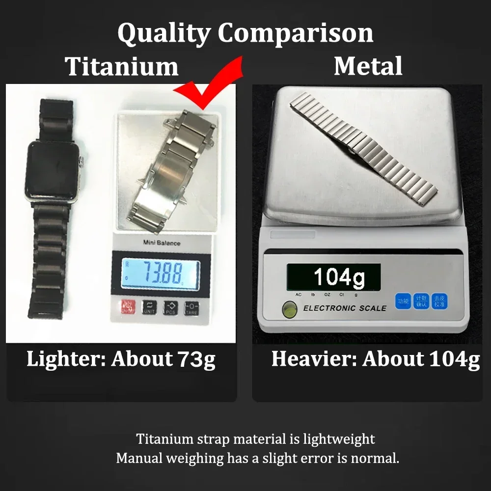 Titanium Bracelet For Apple Watch Ultra 2 1 49mm 45mm 44mm 42mm Luxury Metal Band For iWatch Series 9 8 7 6 5 4 se 40 41mm Strap