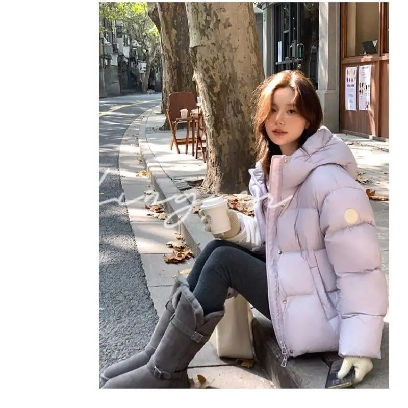 Dziewczęca zimowa kurtka puchowa, krótka kurtka ocieplana bawełną, gruby płaszcz, ciepła kurtka puchowa, nowa modna kurtka puchowa dla studentek.
